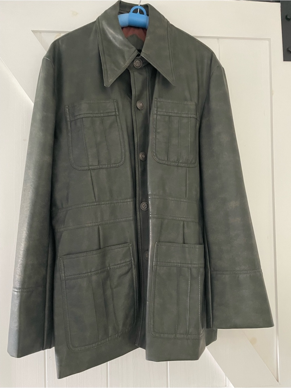 Vintage DiMartino By ISL Faux Leather Jacket XL Gray ‘70s ‘80s Korea Men’s